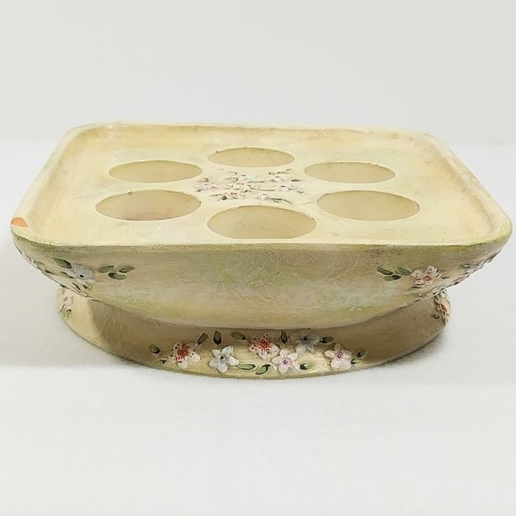 Vintage PartyLite Votive Pedestal Floral Design 6 Tealight Holder #1312 - Picture 3 of 11